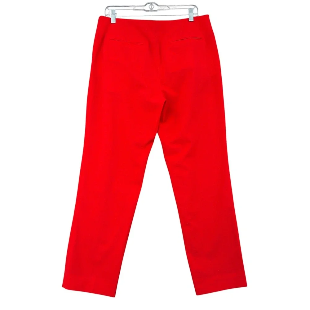 COS Red Tailored High Rise Straight Leg Trousers Pants Womens Size 12 US - Picture 2 of 7